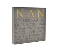Grey Square Memorial Plaque by Thoughts of You - Nan