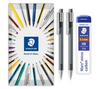 (Grey) Staedtler 2x Graphite 777 Mechanical Pencils & 0.5mm HB leads