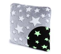 (GREY STAR CUSHION) WICKED GIZMOS Glow In The Dark Cushion - Fleece Soft Warm