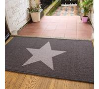 Grey Star Washable Door Mat Fun Non Slip Welcome Entrance Hallway Kitchen Utility Mat Home Doormat Non Slip Entrance Rugs for Front Door, Inside Outside Entry, Porch 50x80cm