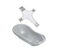 Grey Stars Baby Bath 84cm with Plug & Baby Bath Safety Net Keeeper Grey One Size