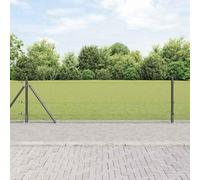 Grey Steel and PVC Fence Post Set, 100 x 0.4 m (16 x 16 mm mesh) Weather-Resistant, Powder-Coated for Outdoor Garden and Yard Fencing, Durable Construction