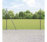 Grey Steel Outdoor Fence Panel Set 1.6 x 10 m, Weather Resistant Garden Boundary with Posts, Durable Pet & Dog Fence System