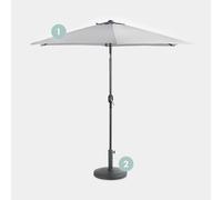 Grey Steel Parasol 12KG Parasol Base Set