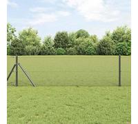 Grey Steel PVC Fence Post Set, 10 x 0.4m, 12x12mm Mesh, Weather-Resistant Powder-Coated Finish, Durable Outdoor Garden Animal Fence Solution