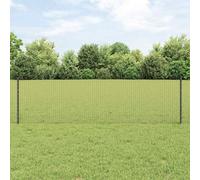 Grey Steel & PVC Outdoor Fence Panel, 0.6 x 10 m, UV-Resistant Boundary Delineation, Expandable Privacy Fencing for Yard & Garden, with Posts