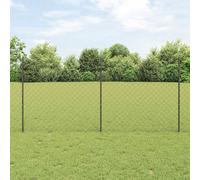 Grey Steel PVC Outdoor Fence Panel Set, 1.2 x 10m Roll with Posts, Weather-Resistant Garden and Pet Barrier for Yard Delineation