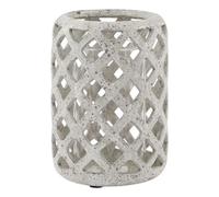 Grey Stone Effect Hurricane Lantern For Rustic & Modern Decor