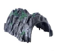 Grey Stone Tunnel Portal for Wooden Train Sets - Plastic for cave Landscape Modelling Accessory 17.8x13.7cm