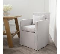 Grey Striped Upholstered Dining Chair - Hettie