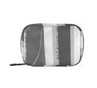Grey Stripes Geometric Pattern Medicine Bag for Purse with Detachable Compartments Portable Organizer for Travel for Purse
