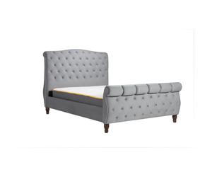 Grey Super King Bed Frame Colorado Chesterfield Sleigh Fabric 6FT 180cm Size
