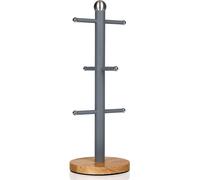 Swan Mug Tree SWKA17510GRYN Nordic Scandi – Non-Slip Bamboo Base – Slate Grey, Steel, One Size