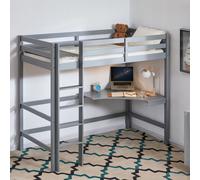 (Grey) Sydney 3ft Single Bunk Bed with Corner Desk Pine