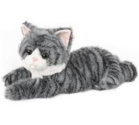 Grey Tabby Cat Stuffed Animals, Microwavable Stuffed Animal Adorable Fluffy Plush for Warmth & Comfort, Heatable & Coolable Lavender Scent Cat Toys, Cute Soft Plushie Cat Gifts for Kids & Adults