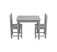 Hygrad Built to Survive Childrens Kids Wooden White Table And 2 Chairs Nursery Sets Indoor Use Unisex - Grey Table & Chair