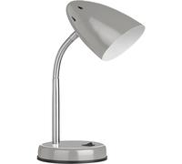 Grey Table Lamp for Work Desk, Desk Lamp with Conical Lamp Head, Long Lasting Iron Bedside Lamp