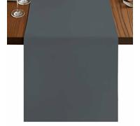 Grey Table Runner, Pure Solid Color Simple Turquoise Modern Cotton and Table Linen Runner for Kitchen Dining Home Decor for Party Festival Holiday Decoration Gift 13x36in