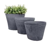 Grey Terracotta Large Pot Round (Set Of 3) Fallen Fruits Grey One Size