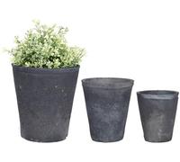 Grey Terracotta Pot Round (Set Of 3) Fallen Fruits Grey One Size
