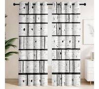Grey Textured Curtains & Drapes, Blackout Curtains 2 Panels W 52" x L 84", Darkening Eyelet, Wood Grain Planks Industrial Style Retro Print Pattern for Studio Boys Teen Bedroom