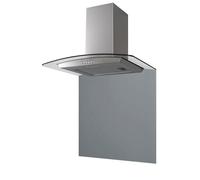 Grey Toughened Curved Glass Kitchen Splashback 60cm x 75cm - SPC60GY SIA Grey One Size