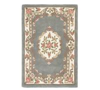 Grey Traditional Wool Rug, Handmade Rug With 25mm Thickness, Grey Floral Rug For Bedroom, & Dining Room-67Cm X 210Cm (Runner)