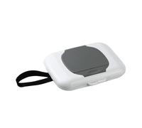 Grey Travel Wipe Holder Reusable, Wet Wipe Container Box Strollers, Hanging Dispensers Refillable Case Safe Wet Storage Baby Holder Travel Diaper