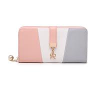 (Grey) Tri Colour Women's Leather Look Purse