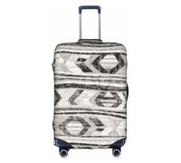 Grey Tribal print Washable Travel Luggage Cover Abstract Colorful Print Luggage Suitcase Protector, White, Small, White, Small