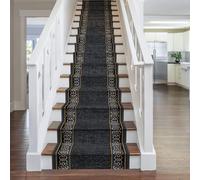 runrug Stair Runner Rug - Staircase Carpet Runner for Stairs - Stain Resistant Stair Carpet Rug Runner - Ideal for High Foot-Traffic Areas - 60cm Wide x 600cm Long - Tribal, Grey