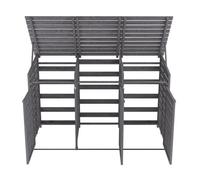 Grey Triple Bin Store Shed Wheelie Bin Storage Wooden Store Cover Garden Rubbish Dustbin Shed