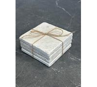 Grey Tumbled Marble Stone Coasters (set of 4)