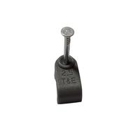 Grey Twin and Earth Flat Cable Clips, 100 Pack (2.5MM CABLE CLIPS)