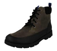 (Grey, UK 13 Child) Boys Clarks Dual Fastening Ankle Boots Heath Ramble - G Fit