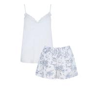 (Grey, UK 20/22) Slenderella Ladies Jersey Camisole Top & Floral Print Shorts Pyjamas
