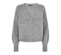 Grey V-Neck Knit Cardigan - female - MOS MOSH - Cardigans - Gray - M - Knitwear M