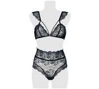 Grey Velvet 2-Part Bra Set Made From Lace Underwear black L