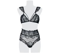 Grey Velvet 2-Part Bra Set Made From Lace Underwear black S