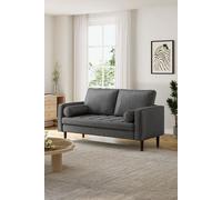 Grey Velvet 2-Seat Sofa with 2 Bolster Pillows H&O Direct Grey One Size