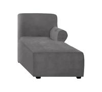 Grey Velvet L-Sd Sectal Sofa Slipcover Soft Anti-Slip Chaise Loun Protector Machine Washable Couch Cover for Right Side Chaise - Home Décor