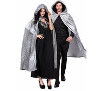 Grey velvet-look cape 170 cm adult Halloween