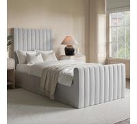 Grey Velvet Single Side-Lift Ottoman Bed - Khloe