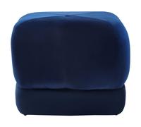 Grey Velvet Stool, Plush Round Velvet Seat on Gold Metal Legs, Compact Ottoman Footstool for Living Room Premier Housewares Blue One Size