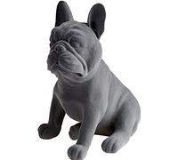 Grey VelvetSitting French Bulldog Ornament Figurine 21cm Tall