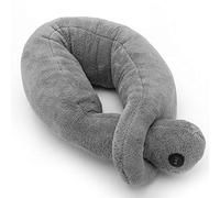 Grey Vibrating Massage Pillow, Travel Pillow Electric Massage Therapy Soft & Comfort Neck Pillow, U-Shape Fatigue Muscles Fatigue Relief Cushion
