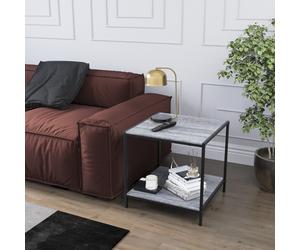 (Grey) Vida Designs Brooklyn End Table 2 Tier Side Table