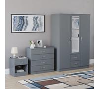 (Grey) Vida Designs Riano 3 Piece Bedroom Set 14
