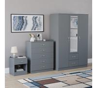 (Grey) Vida Designs Riano 3 Piece Bedroom Set 15