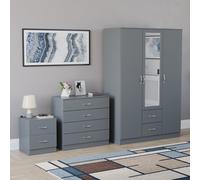 (Grey) Vida Designs Riano 3 Piece Bedroom Set 16